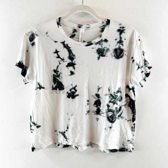 Lululemon Train to Be Short Sleeve Tie Dye T-Shirt Shibori Deep Coal Medium - Picture 4 of 7